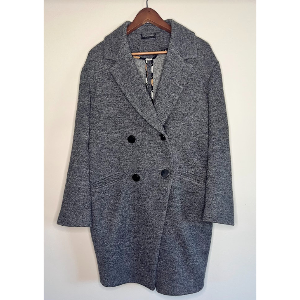 DVF Gray Wool Knit Coat